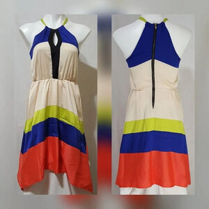 GIANNI BINI | Halter Keyhole Uneven Hem Dress